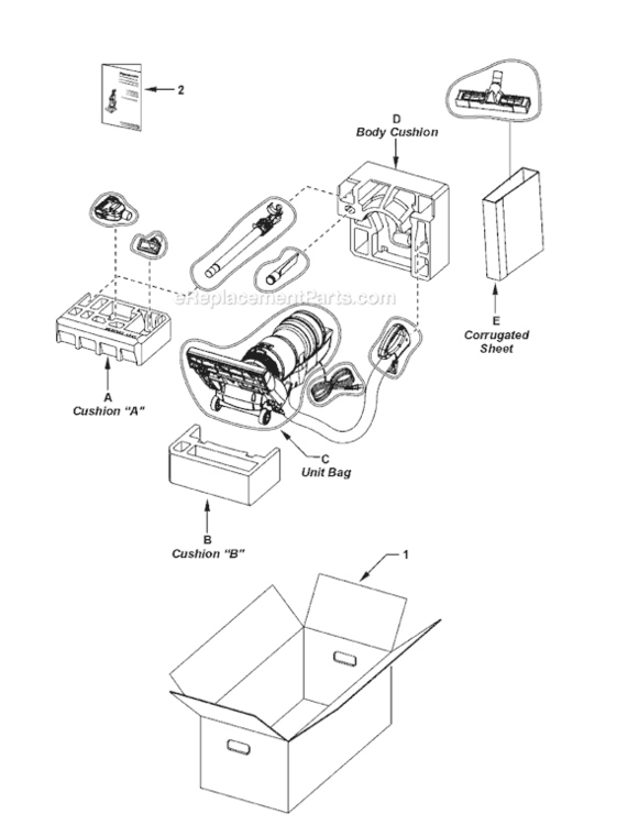 Page G Diagram and Parts List for MC-UL975-00  Panasonic Upright Vacuum