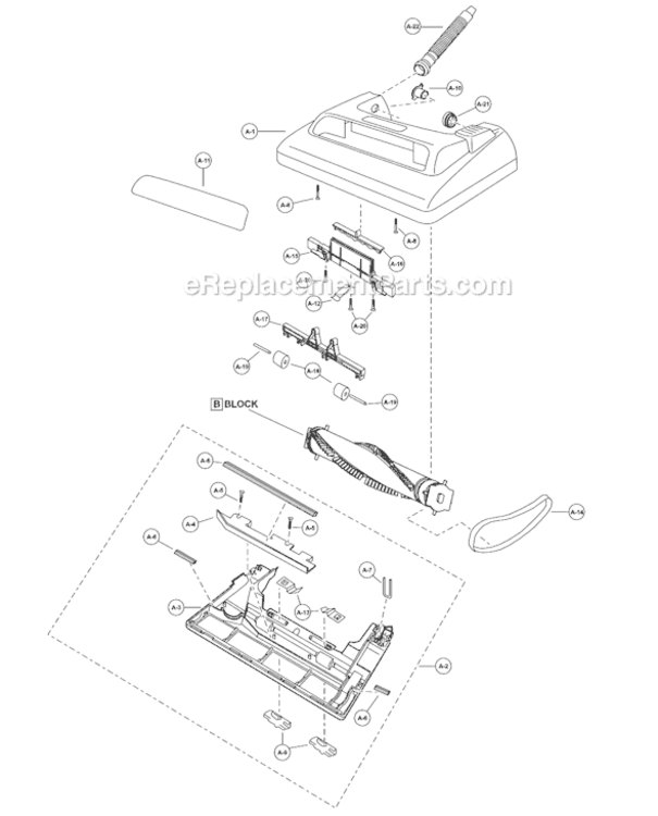 Page A Diagram and Parts List for MC-V225  Panasonic Upright Vacuum