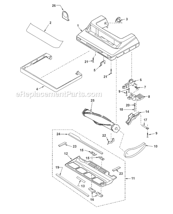 Page B Diagram and Parts List for MC-V413-00  Panasonic Upright Vacuum