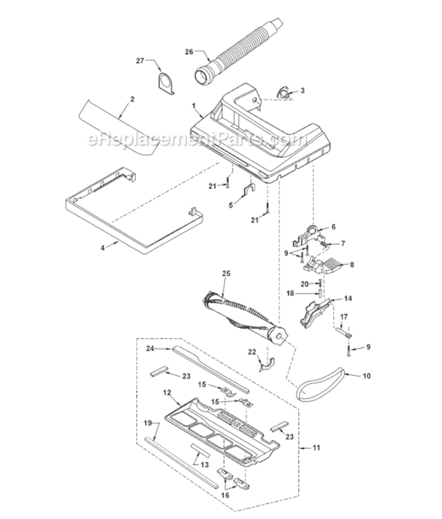 Page B Diagram and Parts List for MC-V415-00  Panasonic Upright Vacuum