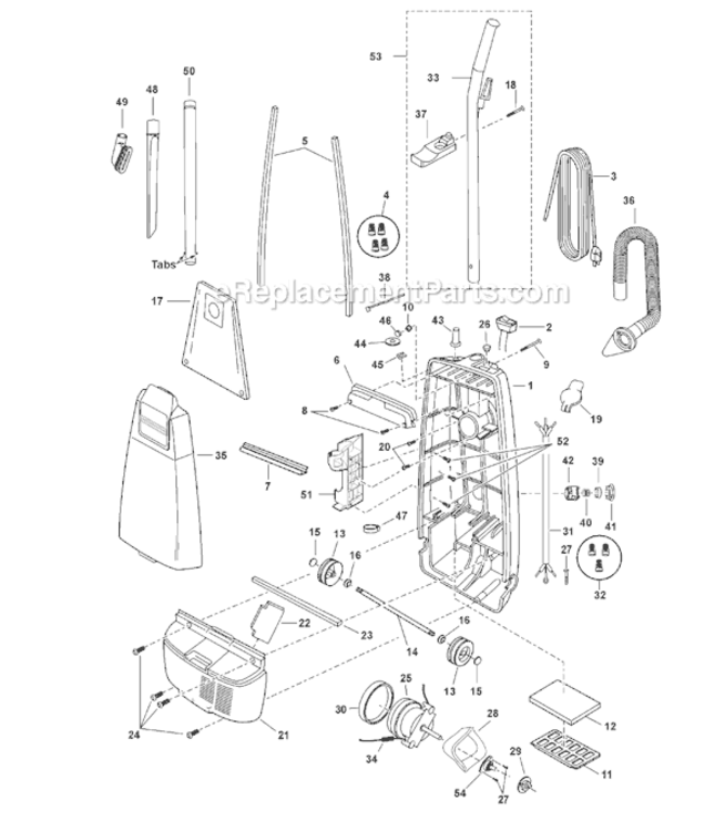 Page A Diagram and Parts List for MC-V5210-00  Panasonic Upright Vacuum