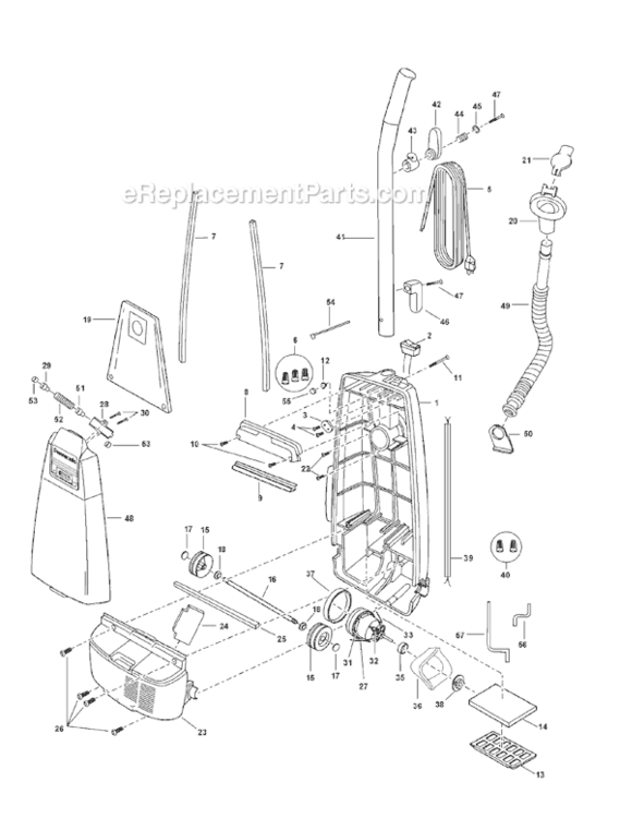 Page A Diagram and Parts List for MC-V5239-00  Panasonic Upright Vacuum