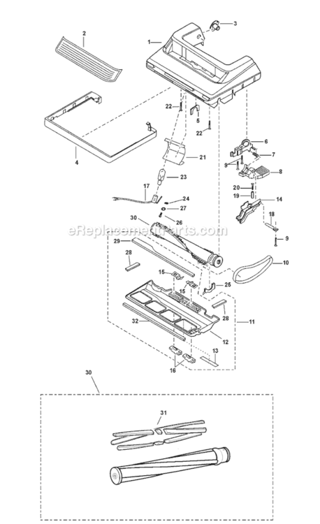 Page B Diagram and Parts List for MC-V5241-00  Panasonic Upright Vacuum