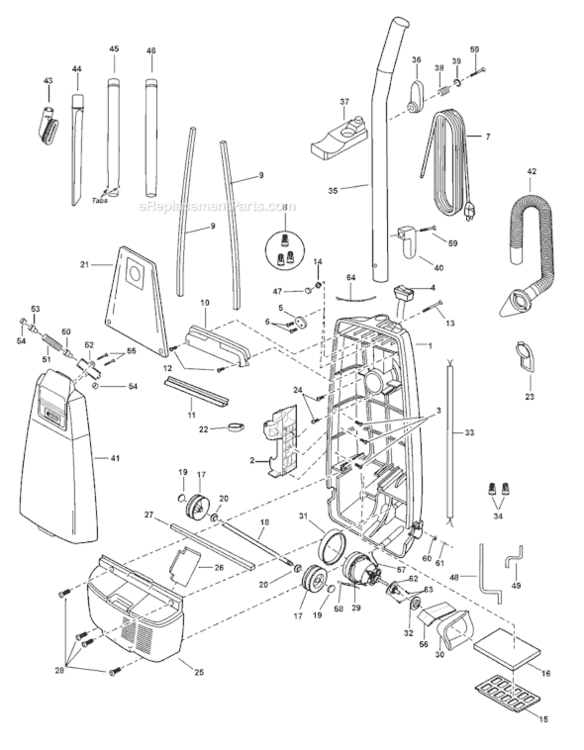 Page A Diagram and Parts List for MC-V5271-00  Panasonic Upright Vacuum