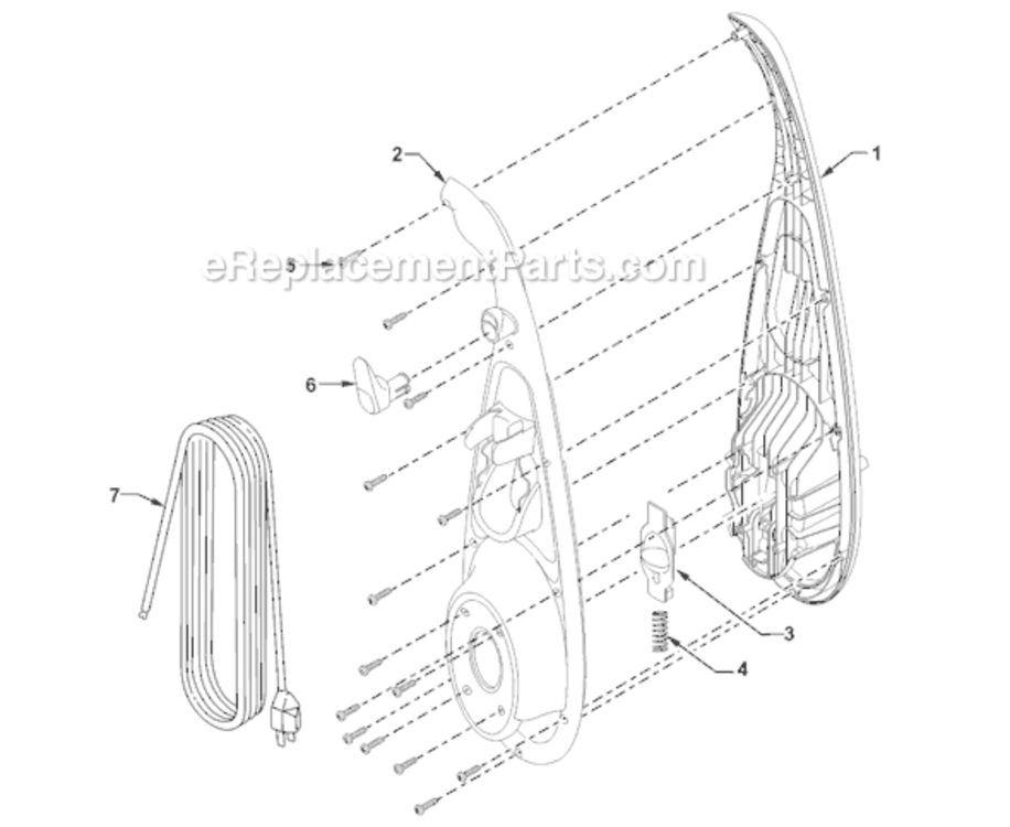 Page C Diagram and Parts List for MC-V5454-02  Panasonic Upright Vacuum