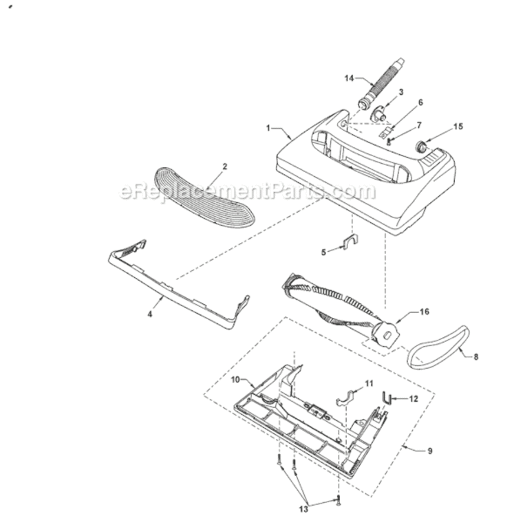 Page B Diagram and Parts List for MC-V5737-00  Panasonic Upright Vacuum
