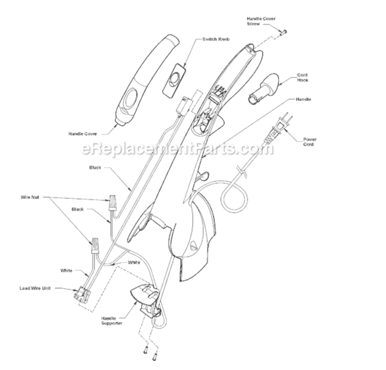 Page A Diagram and Parts List for MC-V7600-00  Panasonic Upright Vacuum