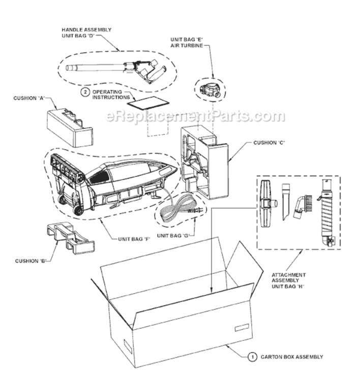 Page C Diagram and Parts List for MC-V7710-00  Panasonic Upright Vacuum