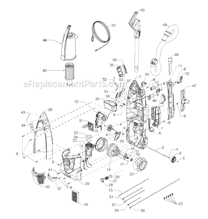 Page B Diagram and Parts List for MC-V7720-00  Panasonic Upright Vacuum