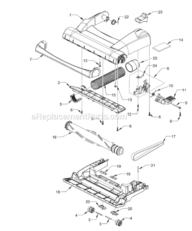 Page A Diagram and Parts List for MC-V7721-00  Panasonic Upright Vacuum