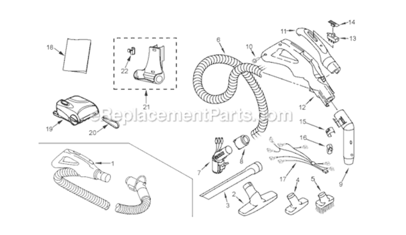 Page C Diagram and Parts List for MC-V9658-00  Panasonic Upright Vacuum