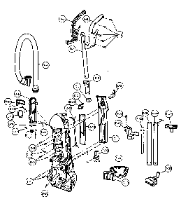 Body/handle/rear dust compartment Diagram and Parts List for MC-V758200  Panasonic Upright Vacuum