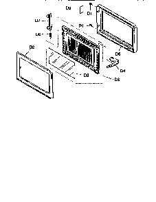 Door assembly Diagram and Parts List for NNE666BA  Panasonic Microwave