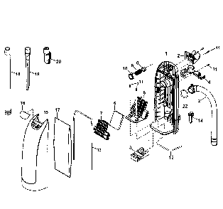 Upper body Diagram and Parts List for MC-UG327-00  Panasonic Upright Vacuum