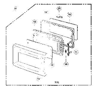 Door assy Diagram and Parts List for NN-S431BL  Panasonic Microwave