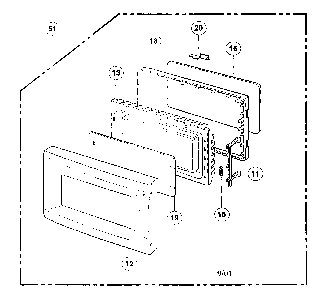 Door assy Diagram and Parts List for NN-S431WL  Panasonic Microwave
