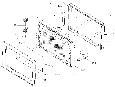 Door assembly Diagram and Parts List for NN4408A  Panasonic Microwave