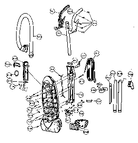 Body/hanlde/rear dust cpmpartment Diagram and Parts List for MC-V752200  Panasonic Upright Vacuum