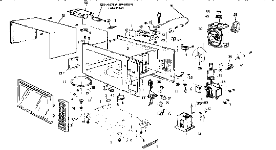 Microwave parts Diagram and Parts List for NN6813A  Panasonic Microwave