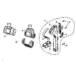 Handle assy Diagram and Parts List for MC-UL427-00  Panasonic Upright Vacuum