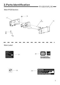 02 Main Pcb Section And Labels Diagram and Parts List for FV-0511VFL1K  Panasonic Bath & Ventilation Fan