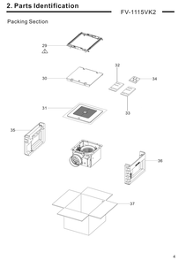 03 Packing Section Diagram and Parts List for FV-1115VK2  Panasonic Bath & Ventilation Fan