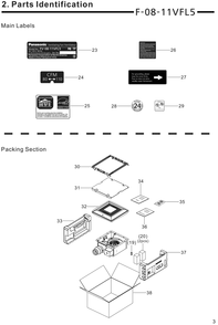 02 Packing Section Diagram and Parts List for FV-0811VFL5  Panasonic Ceiling Fan