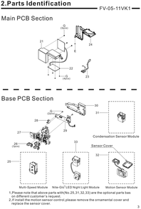 Part Location Diagram of FFV3420080S Panasonic Light Assembly