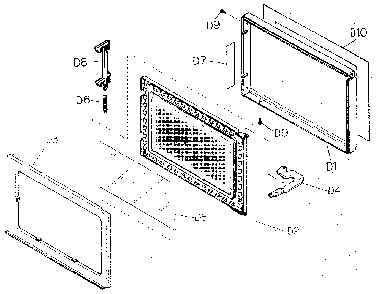 Door assembly Diagram and Parts List for NN5439A  Panasonic Microwave