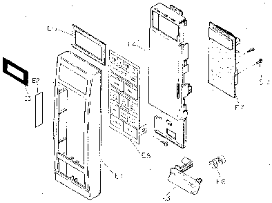 Escutcheon base assembly Diagram and Parts List for NN5508A  Panasonic Microwave