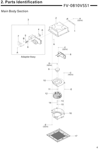 01 Main Body Section Diagram and Parts List for FV-0810VSS1  Panasonic Bath & Ventilation Fan