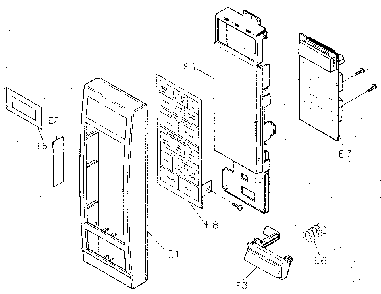 Escutcheon base assembly Diagram and Parts List for NN5439A  Panasonic Microwave