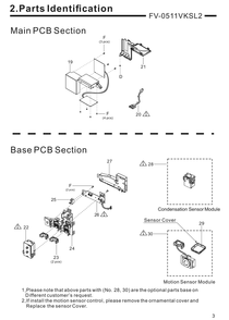 02 Main Pcb Section Diagram and Parts List for FV-0511VKSL2  Panasonic Bath & Ventilation Fan