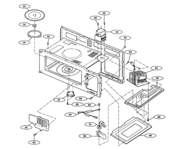 High Voltage Diagram and Parts List for NN-S251BL  Panasonic Microwave