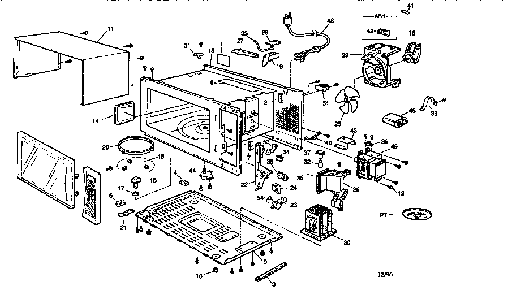 Microwave parts Diagram and Parts List for NNE666BA  Panasonic Microwave