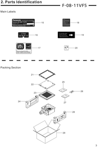 02 Packing Section Diagram and Parts List for FV-0811VF5  Panasonic Bath & Ventilation Fan