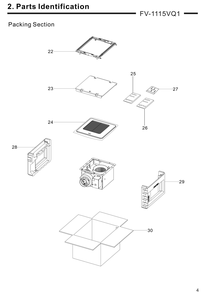 03 Packing Section Diagram and Parts List for FV-1115VQ1  Panasonic Bath & Ventilation Fan