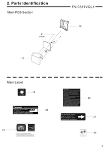 02 Main Pcb Section Diagram and Parts List for FV-0511VQL1  Panasonic Bath & Ventilation Fan