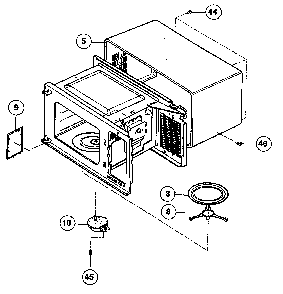 Oven cavity parts Diagram and Parts List for NN-S732BL  Panasonic Microwave