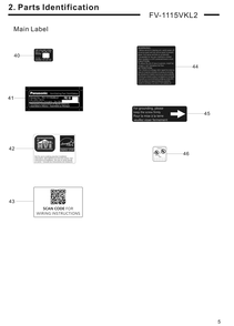 04 Main Label Diagram and Parts List for FV-1115VKL2  Panasonic Bath & Ventilation Fan