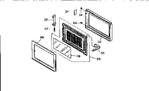 Door assembly Diagram and Parts List for NN-S576BA  Panasonic Microwave