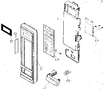 Escutcheon base assembly Diagram and Parts List for NN6539  Panasonic Microwave