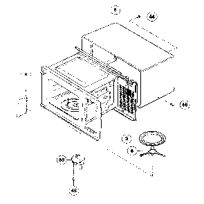 Oven cavity Diagram and Parts List for NN-S431WL  Panasonic Microwave