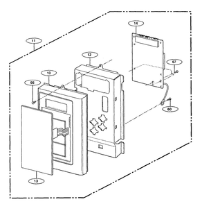 Control Assembly Diagram and Parts List for NN-S251BL  Panasonic Microwave