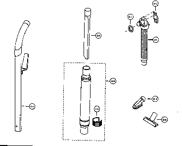 Handle/hose/attachments Diagram and Parts List for MC-V325  Panasonic Upright Vacuum