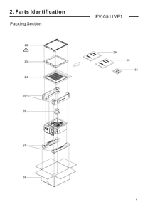 03 Packing Section Diagram and Parts List for FV-0511VF1  Panasonic Bath & Ventilation Fan