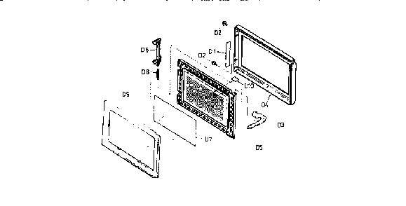 Door assembly Diagram and Parts List for NN6813A  Panasonic Microwave