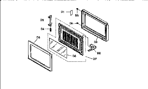 Door assembly Diagram and Parts List for NNS776WA  Panasonic Microwave