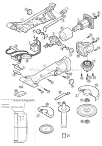 Page A Diagram and Parts List for EY4640  Panasonic Angle Grinder