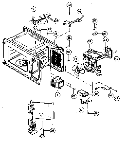 Oven interior parts Diagram and Parts List for NN-S732BL  Panasonic Microwave